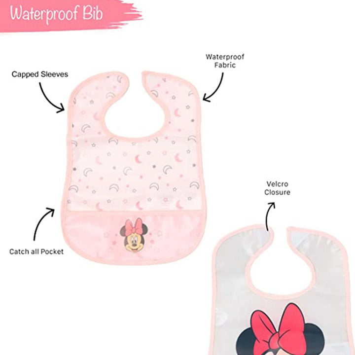 Disney Minnie Mouse Washable Waterproof Peva Apron Bib For 6+ Month Baby, Pack of 2's - Easy Pharmacy LLC