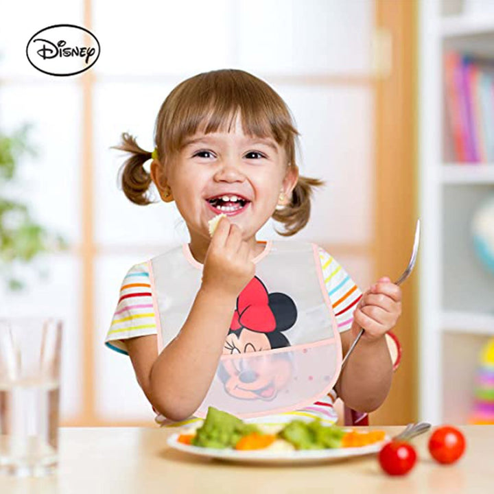 Disney Minnie Mouse Washable Waterproof Peva Apron Bib For 6+ Month Baby, Pack of 2's - Easy Pharmacy LLC