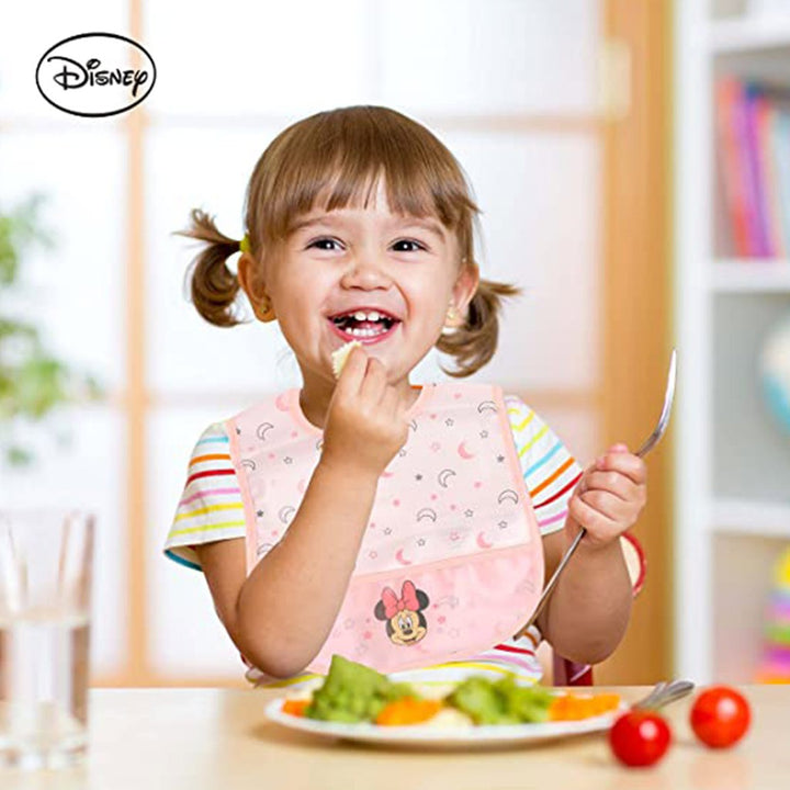 Disney Minnie Mouse Washable Waterproof Peva Apron Bib For 6+ Month Baby, Pack of 2's - Easy Pharmacy LLC