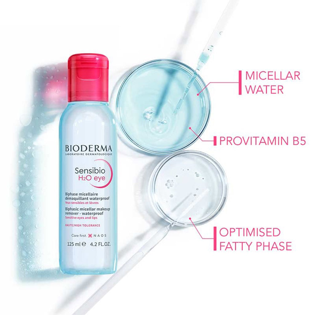 Bioderma Sensibio H20 Eye Biphasic Waterproof Micellar Make-Up Remover 125ml - Easy Pharmacy LLC