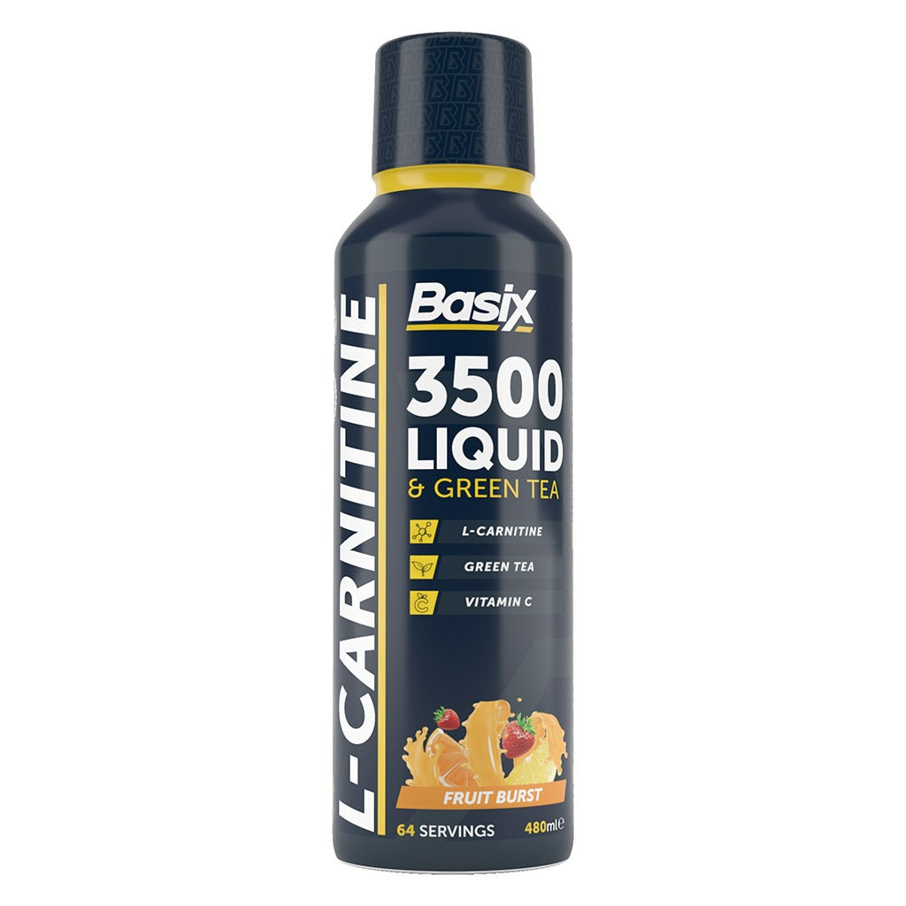 Basix L-Carnitine 3500 & Green Tea Liquid Fruit Punch For Endurance, Fruit Burst 480ml - Easy Pharmacy LLC