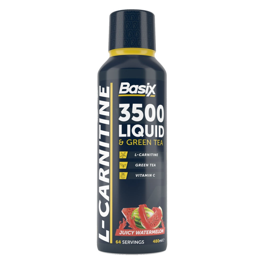Basix L-Carnitine 3500 & Green Tea Liquid Watermelon For Endurance, Juicy Watermelon 480ml - Easy Pharmacy LLC