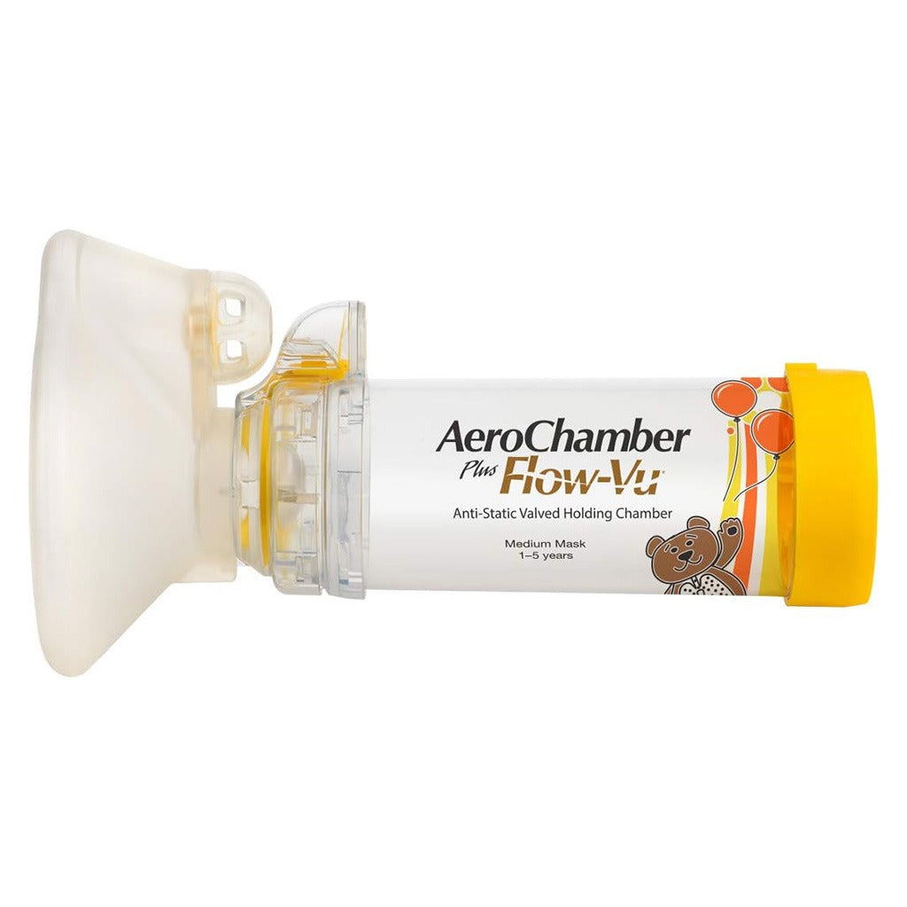 AeroChamber Plus Flow-Vu Anti-static Valved Holding Chamber - Child Mask, Medium - Easy Pharmacy LLC