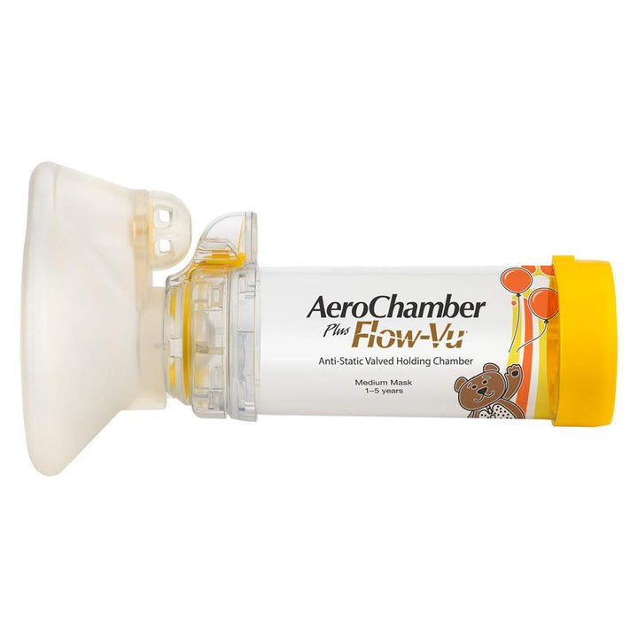 AeroChamber Plus Flow-Vu Anti-static Valved Holding Chamber - Child Mask, Medium - Easy Pharmacy LLC