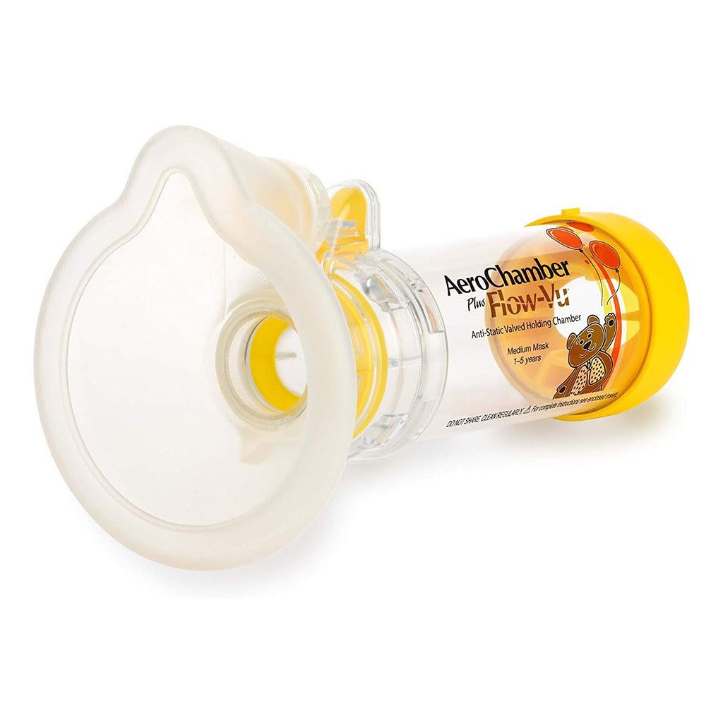 AeroChamber Plus Flow-Vu Anti-static Valved Holding Chamber - Child Mask, Medium - Easy Pharmacy LLC