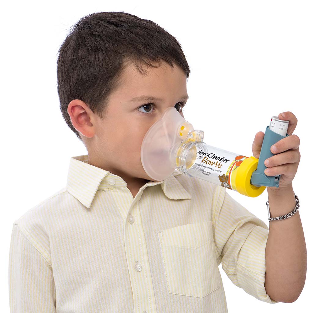 AeroChamber Plus Flow-Vu Anti-static Valved Holding Chamber - Child Mask, Medium - Easy Pharmacy LLC