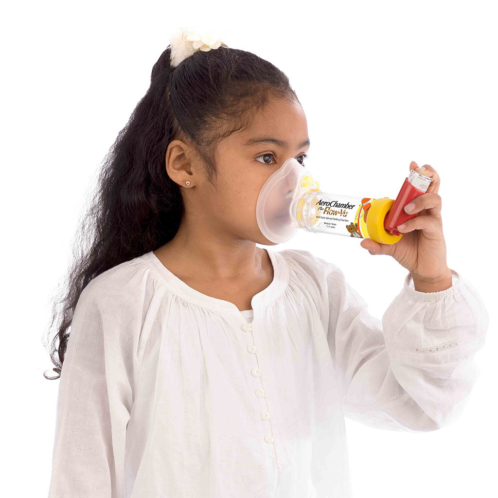 AeroChamber Plus Flow-Vu Anti-static Valved Holding Chamber - Child Mask, Medium - Easy Pharmacy LLC