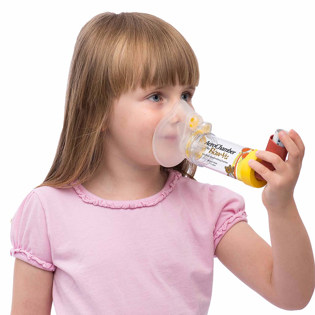 AeroChamber Plus Flow-Vu Anti-static Valved Holding Chamber - Child Mask, Medium - Easy Pharmacy LLC