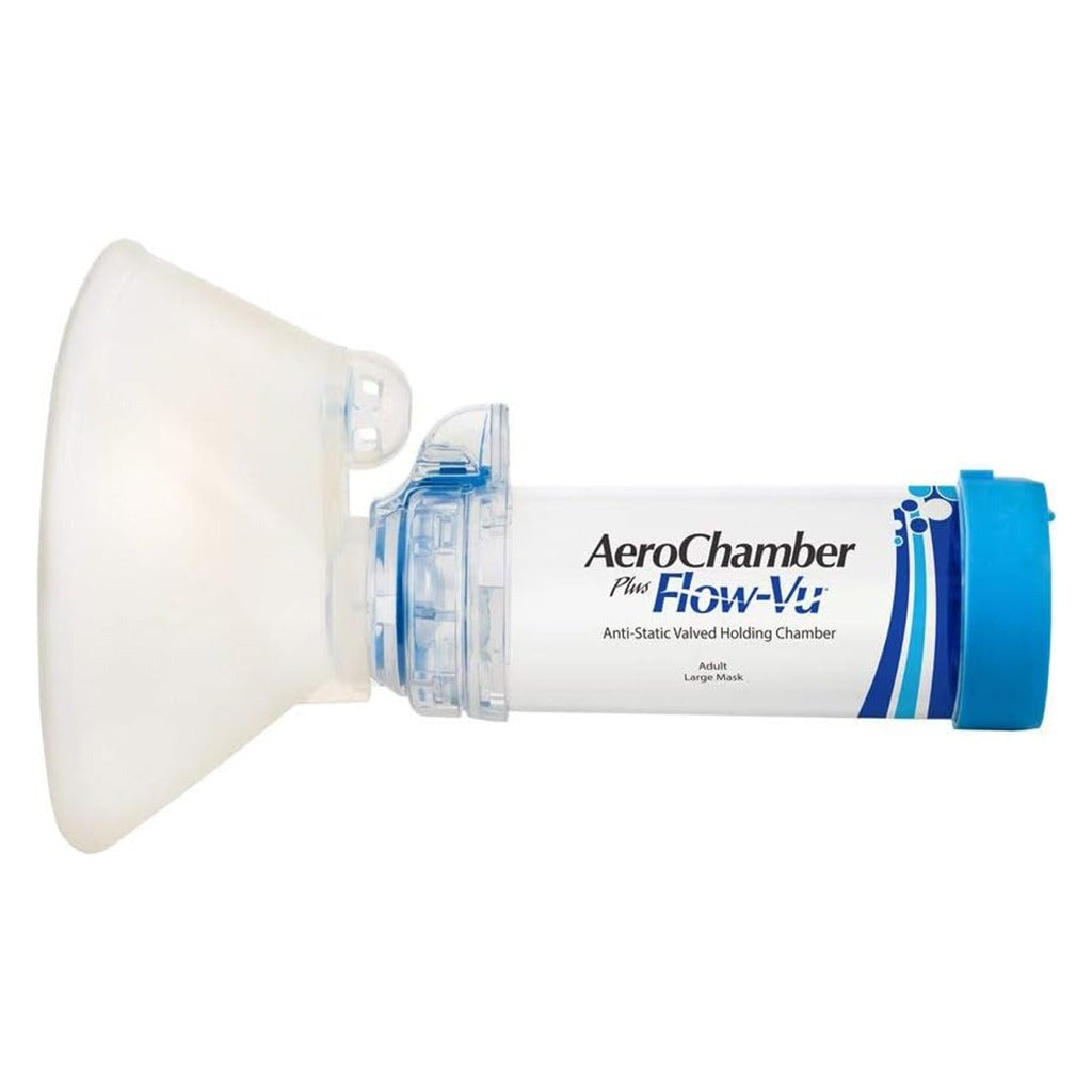 AeroChamber Plus Flow-Vu Anti-static Valved Holding Chamber Adult Mask - Medium - Easy Pharmacy LLC