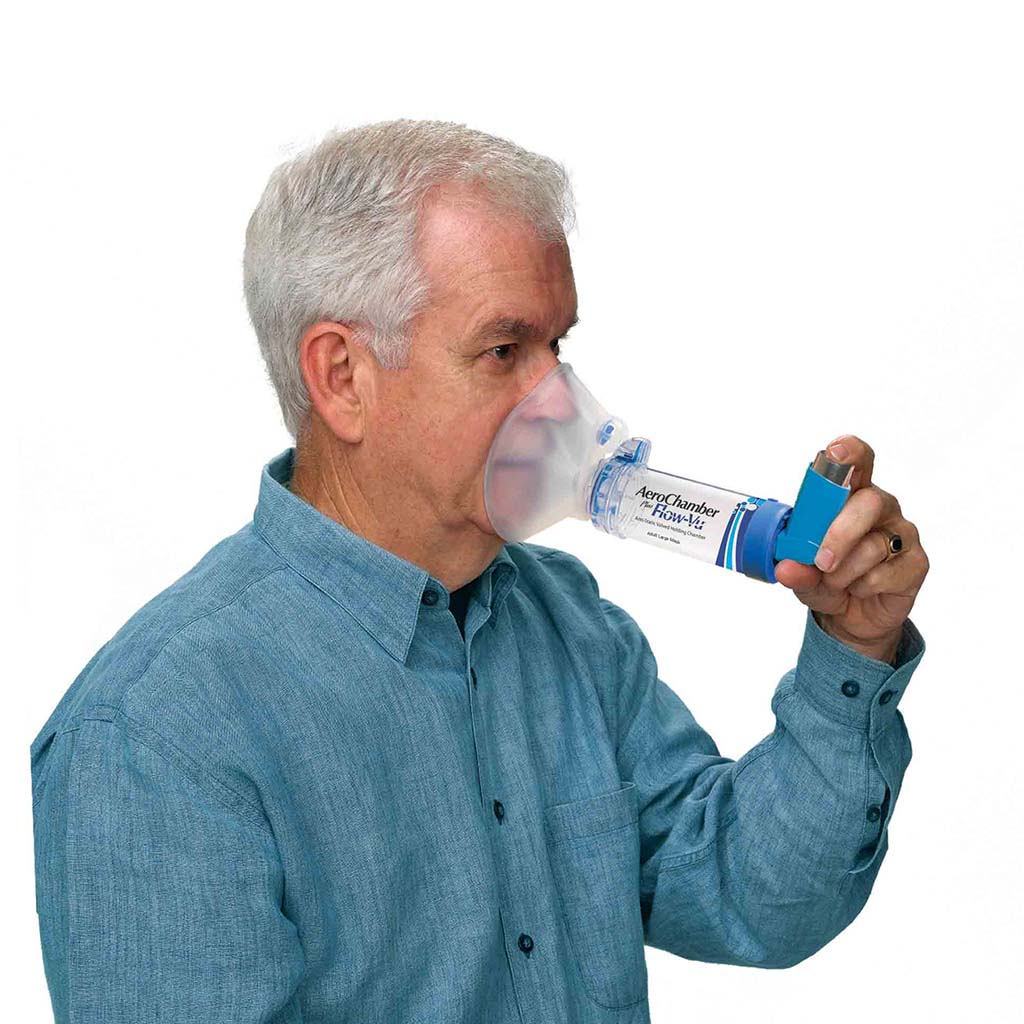 AeroChamber Plus Flow-Vu Anti-static Valved Holding Chamber Adult Mask - Medium - Easy Pharmacy LLC
