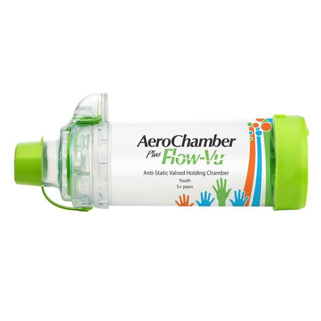 AeroChamber Plus Flow-Vu Anti-static Valved Holding Chamber With Mouthpiece For Youth - Easy Pharmacy LLC