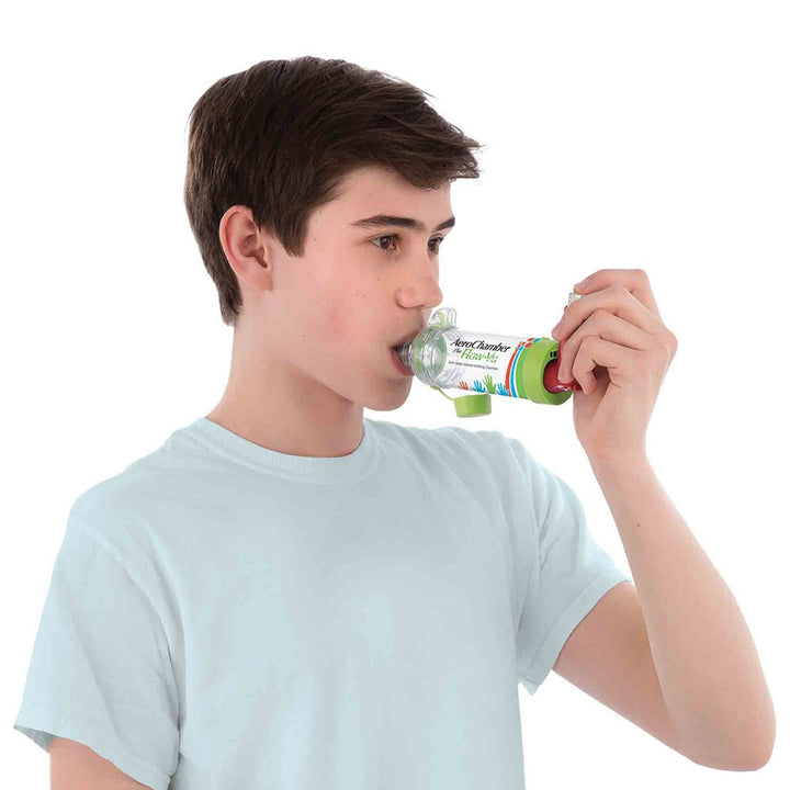 AeroChamber Plus Flow-Vu Anti-static Valved Holding Chamber With Mouthpiece For Youth - Easy Pharmacy LLC