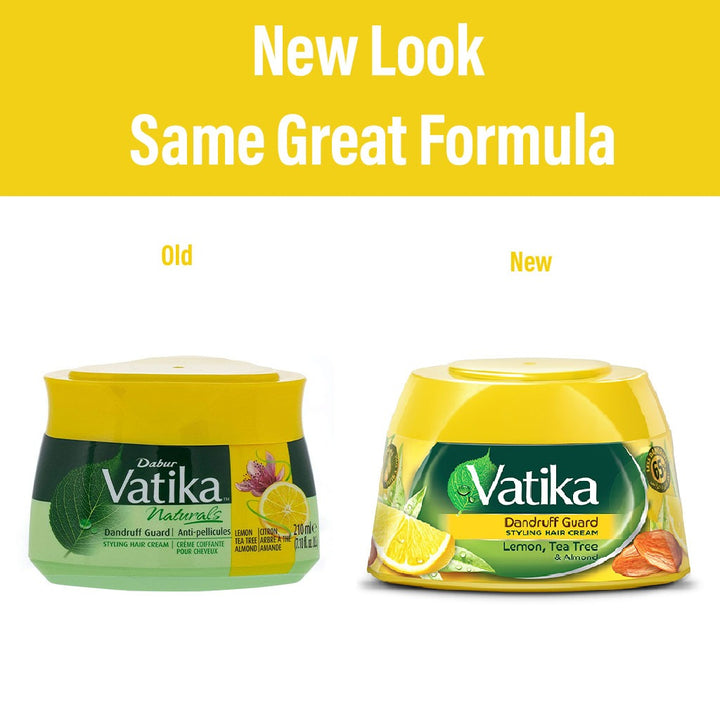 Dabur Vatika Naturals Dandruff Guard Hair Styling Cream With Lemon, Tea Tree & Almond 210ml - Easy Pharmacy LLC