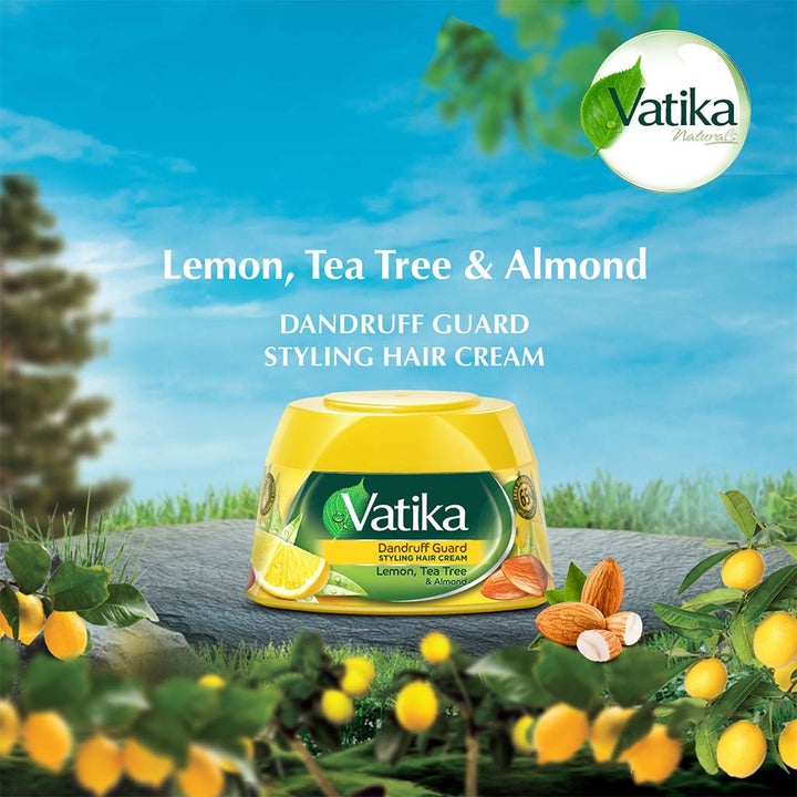 Dabur Vatika Naturals Dandruff Guard Hair Styling Cream With Lemon, Tea Tree & Almond 210ml - Easy Pharmacy LLC