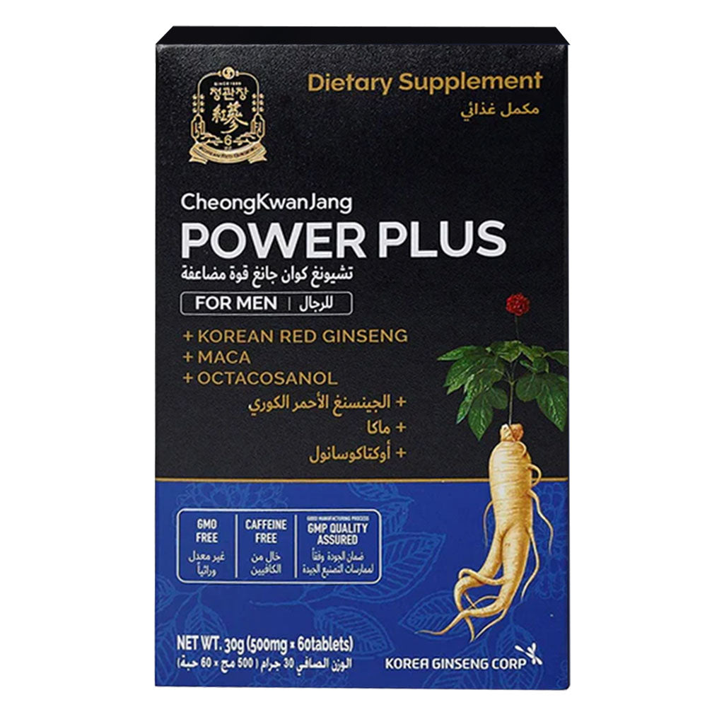 CheongKwanJang Power Plus Korean Red Ginseng + MACA + Octacosanol Tablet 500mg For Men 60's - Easy Pharmacy LLC