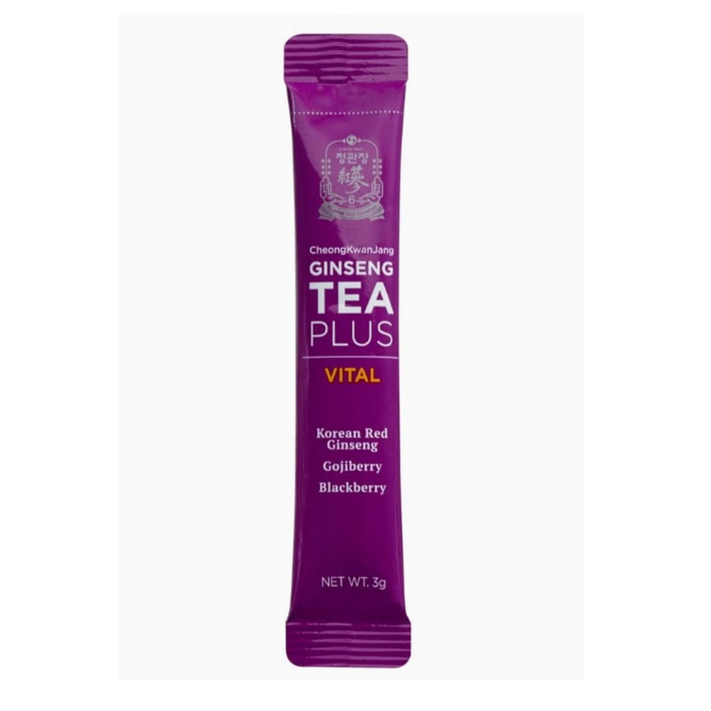 Cheongkwanjang Korean Red Ginseng Teaplus Vital Herbal Tea Powder Sticks For Overall Health & Energy, Pack of 3g x 20Sticks - Easy Pharmacy LLC
