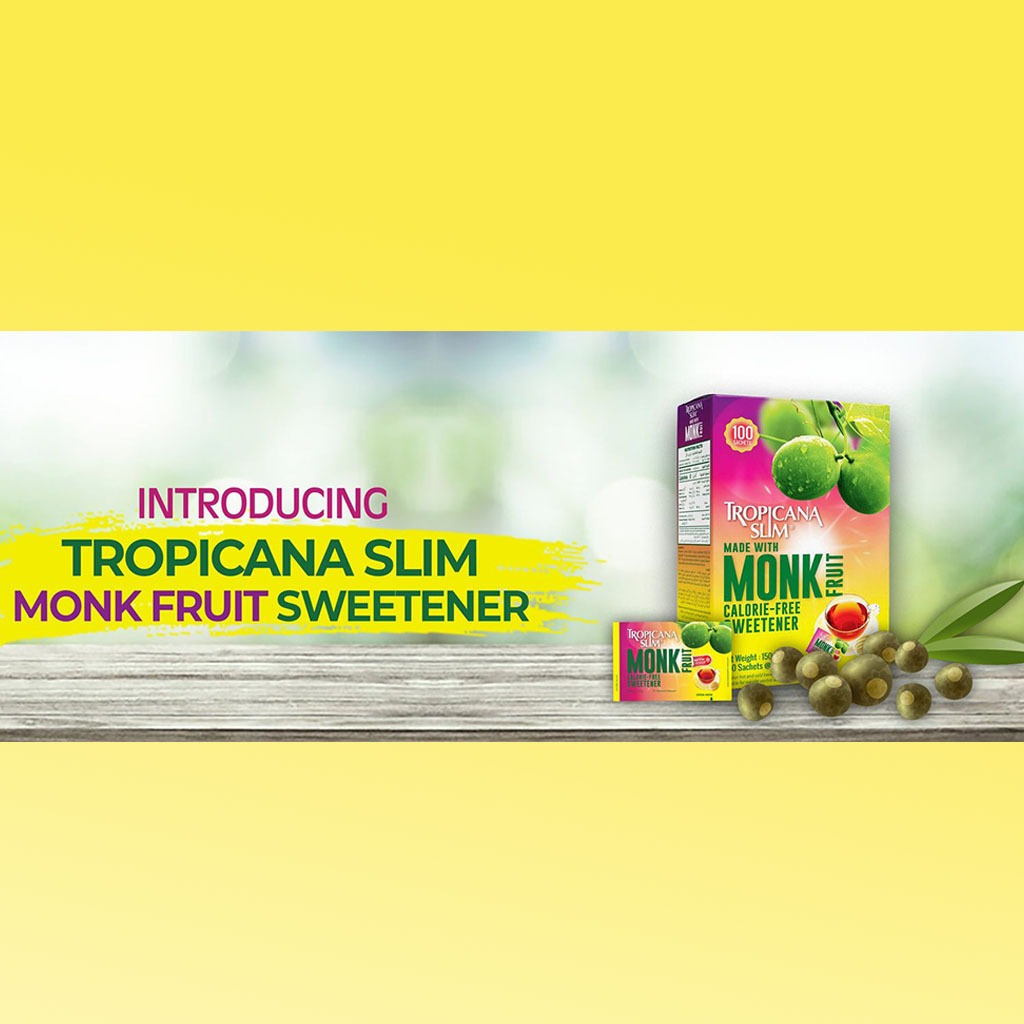 Tropicana Slim Monk Fruit Calorie Free Sweetener Sachets, Pack of 100's - Easy Pharmacy LLC