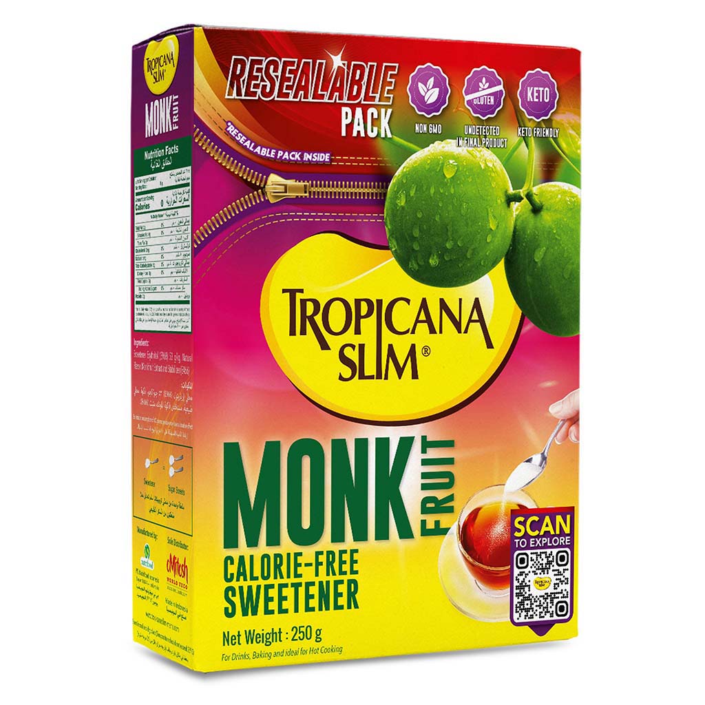 Tropicana Slim Monk Fruit Calorie Free Sweetener, Resealable Pack of 1's - Easy Pharmacy LLC