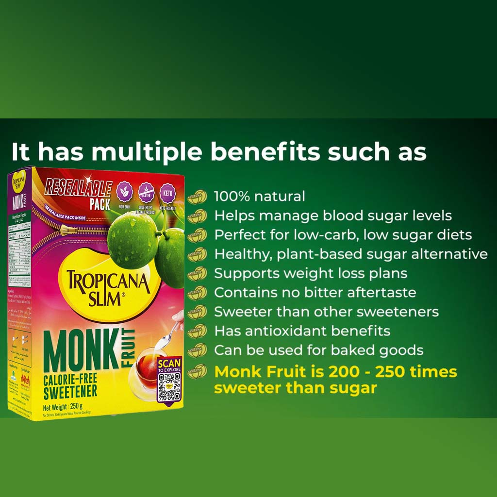 Tropicana Slim Monk Fruit Calorie Free Sweetener, Resealable Pack of 1's - Easy Pharmacy LLC