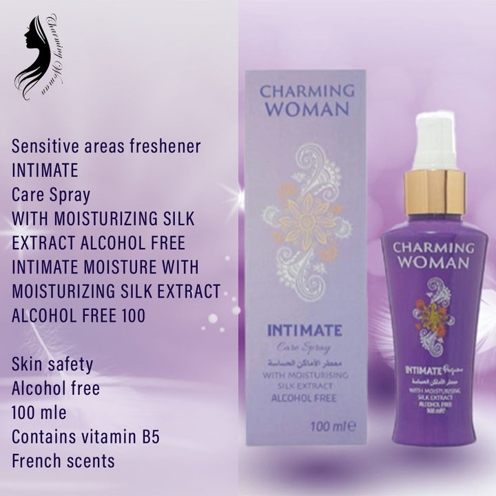 Charming Woman Alcohol-Free Intimate Care Spray Purple With Moisturizing Silk Extract 100ml - Easy Pharmacy LLC