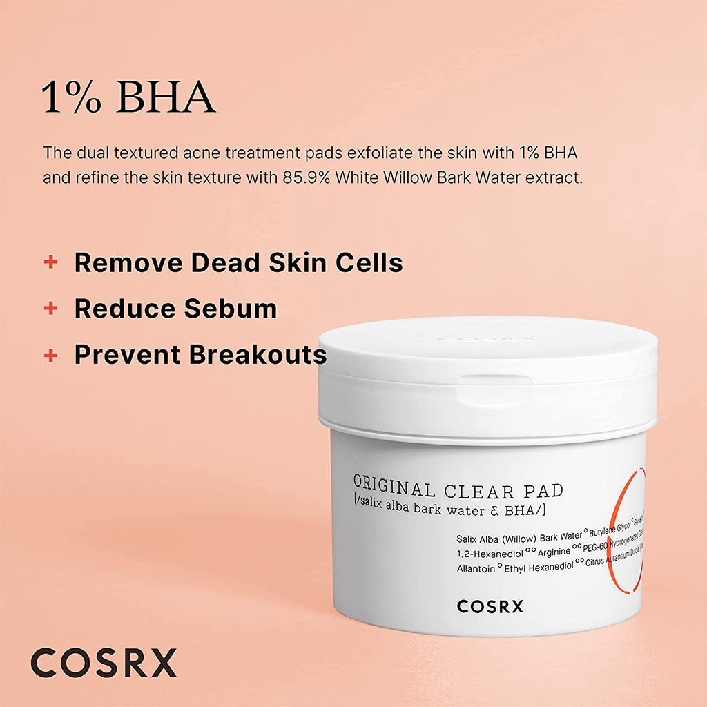 Cosrx One Step Original Clear Pad With 1% BHA, Single pack of 70's - Easy Pharmacy LLC