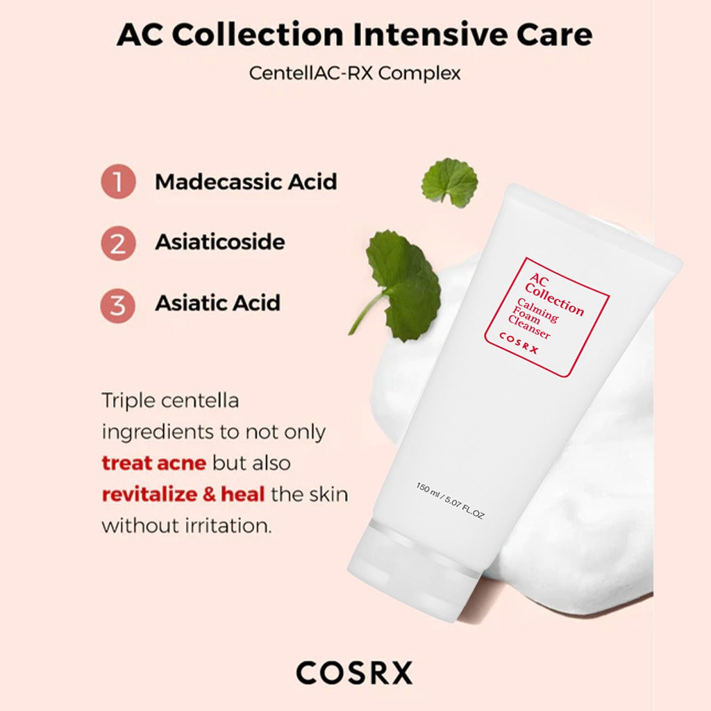 Cosrx AC Collection Calming Foam Cleanser with Salicylic Acid 150ml - Easy Pharmacy LLC