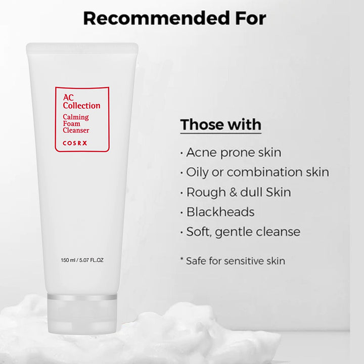 Cosrx AC Collection Calming Foam Cleanser with Salicylic Acid 150ml - Easy Pharmacy LLC