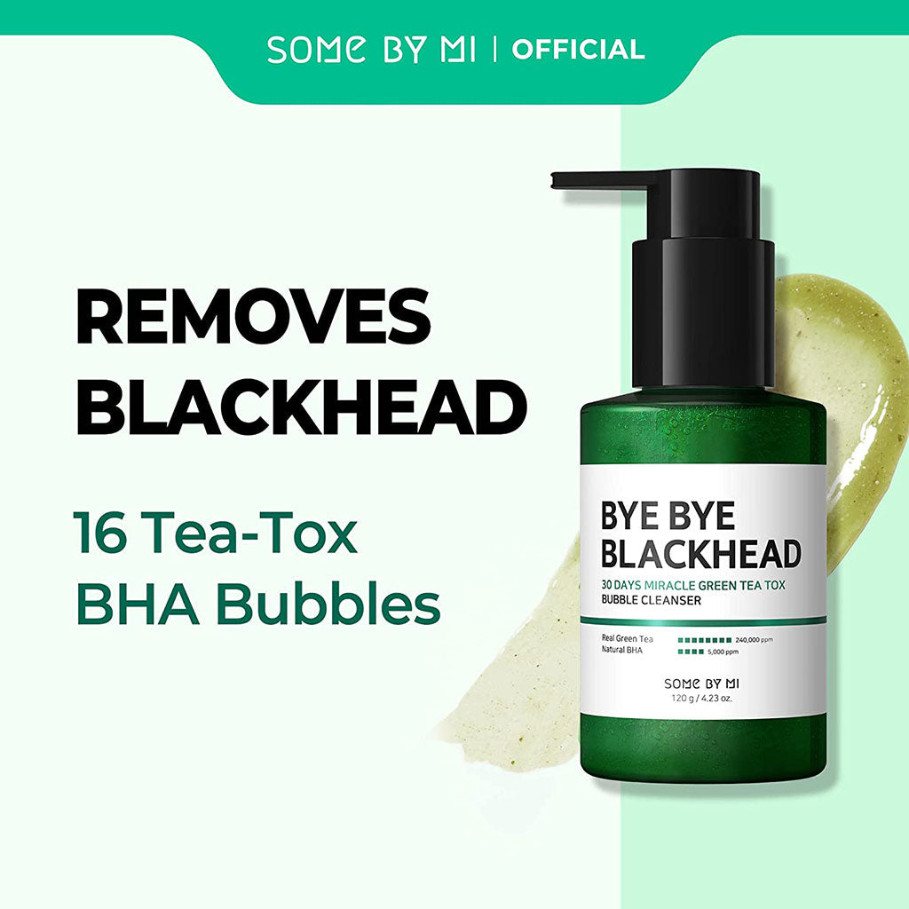 Some By Mi Bye Bye Blackhead 30 Days Miracle Green Tea Tox Bubble Cleanser 120g - Easy Pharmacy LLC