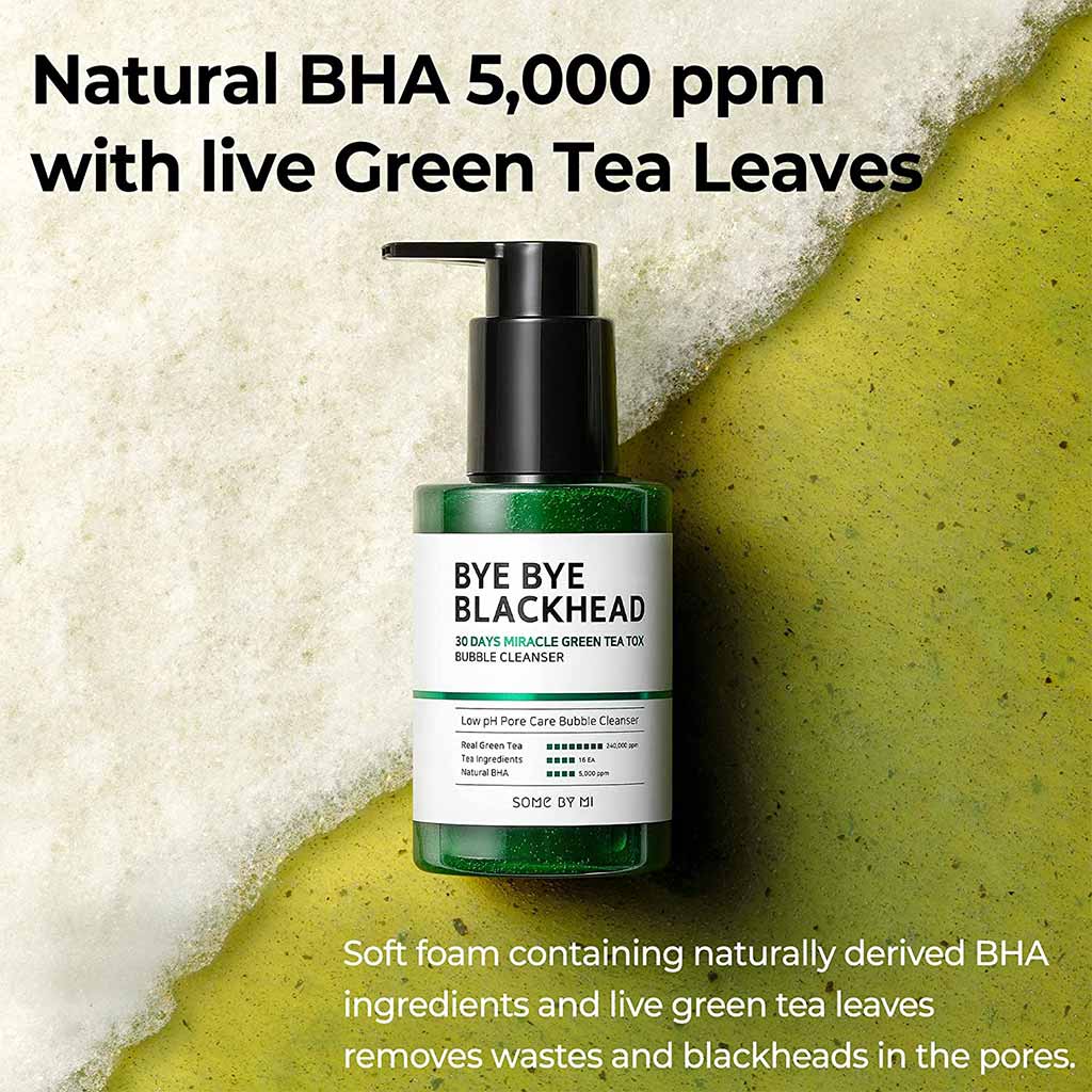 Some By Mi Bye Bye Blackhead 30 Days Miracle Green Tea Tox Bubble Cleanser 120g - Easy Pharmacy LLC