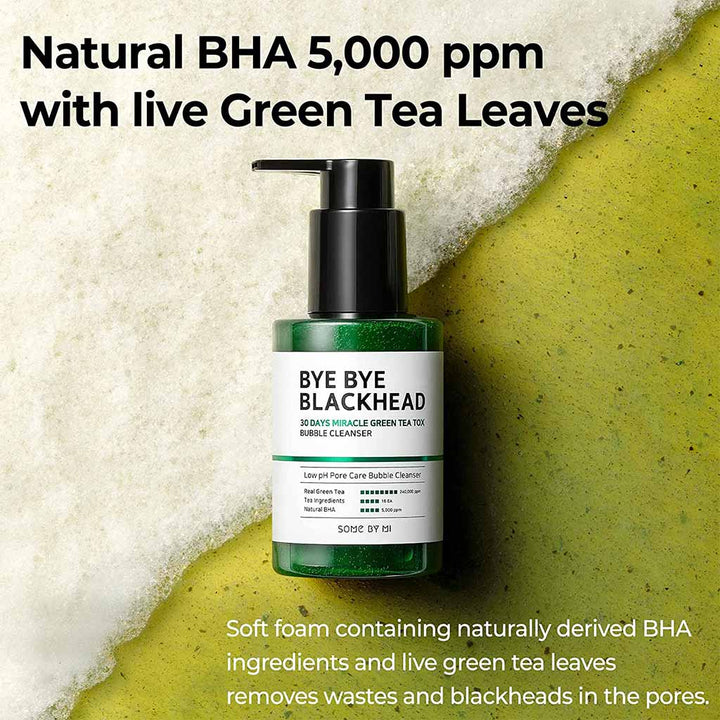 Some By Mi Bye Bye Blackhead 30 Days Miracle Green Tea Tox Bubble Cleanser 120g - Easy Pharmacy LLC