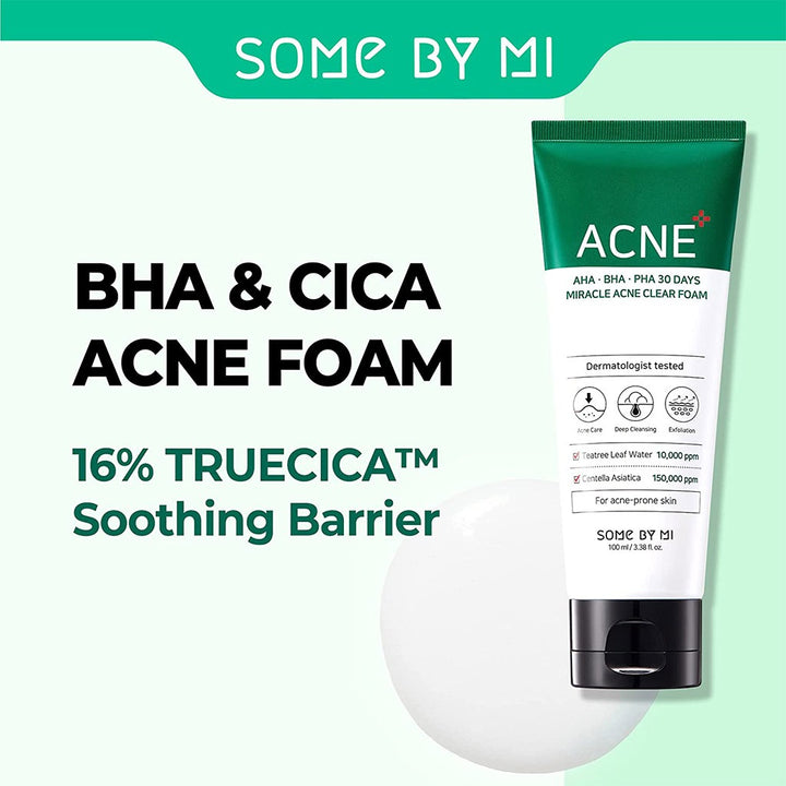 Some By Mi AHA-BHA-PHA 30 Days Miracle Acne Clear Foam Cleanser 100ml - Easy Pharmacy LLC