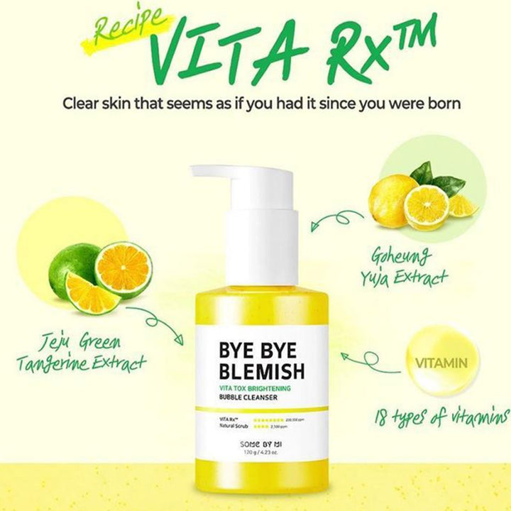Some By Mi Bye Bye Blemish Vita Tox Brightening Bubble Cleanser 120g - Easy Pharmacy LLC