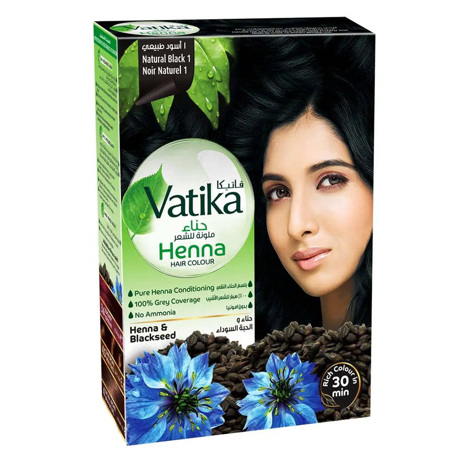Dabur Vatika Henna Hair Colour 10g, Natural Black, Pack of 6's