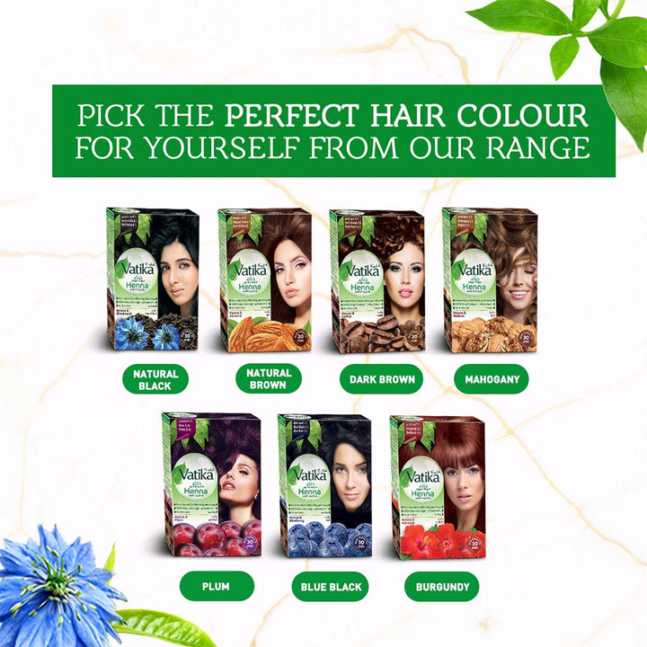 Dabur Vatika Henna Hair Colour 10g, Natural Black, Pack of 6's - Easy Pharmacy LLC
