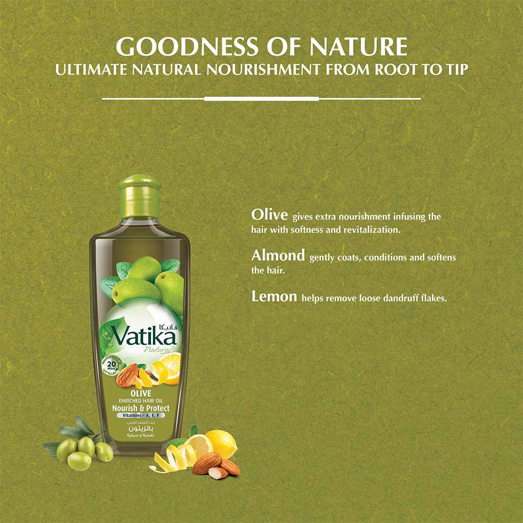 Dabur Vatika Naturals Olive Enriched Protect And Nourish Hair Oil 200ml - Easy Pharmacy LLC