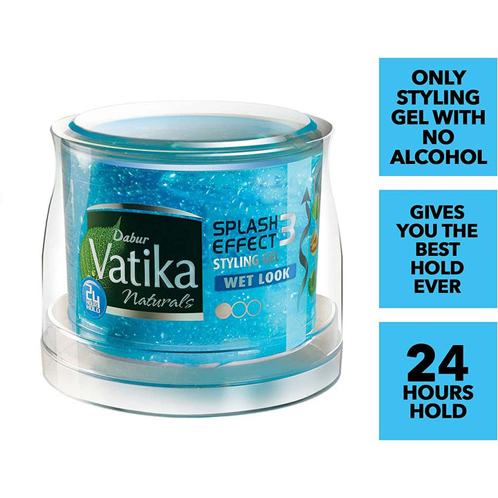 Dabur Naturals Vatika Splash Effect Wet Look Hair Styling Gel 500ml - Easy Pharmacy LLC