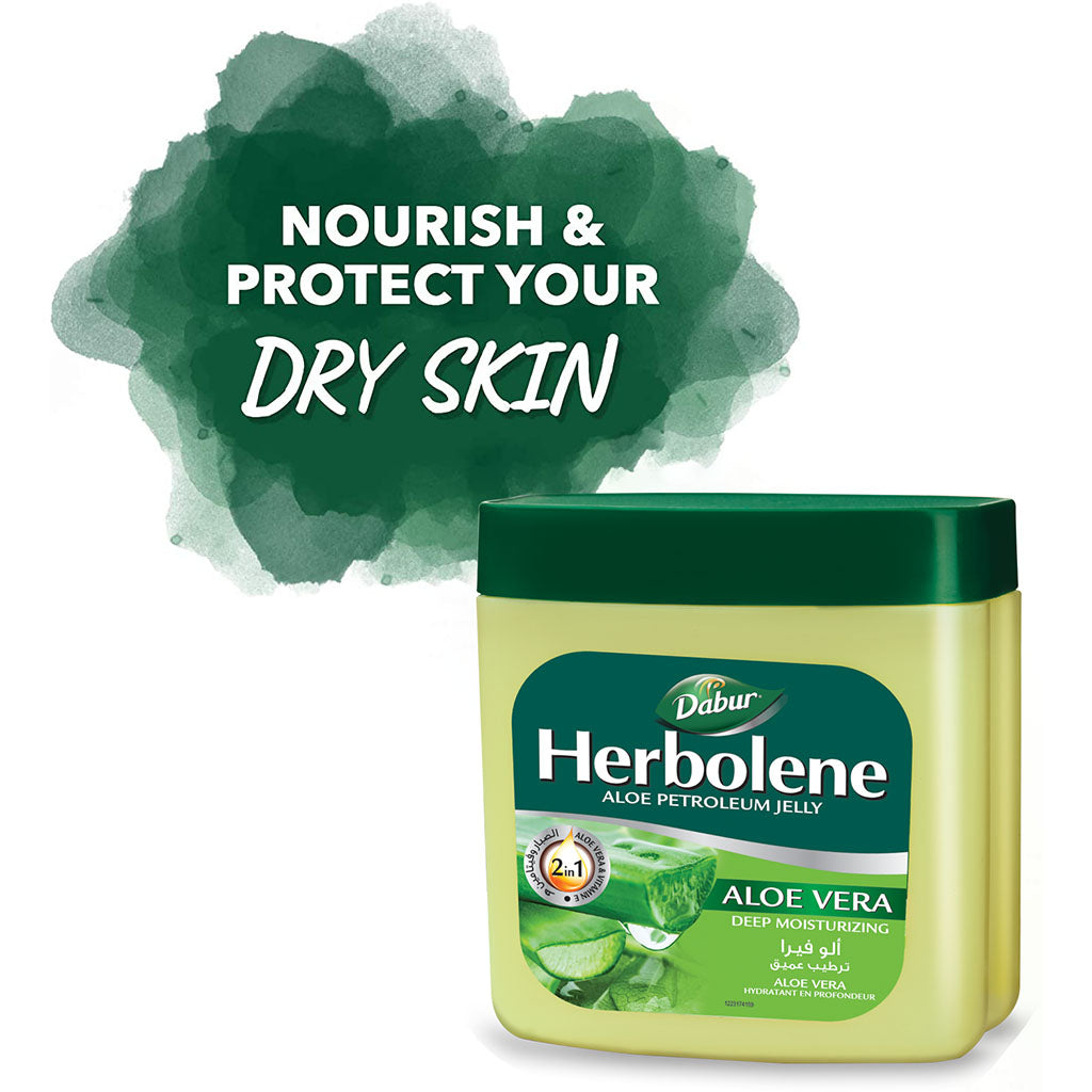 Dabur Herbolene 2-In-1 Aloe Petroleum Jelly With Aloe Vera And Vitamin E, Pack of 425ml +115ml - Easy Pharmacy LLC