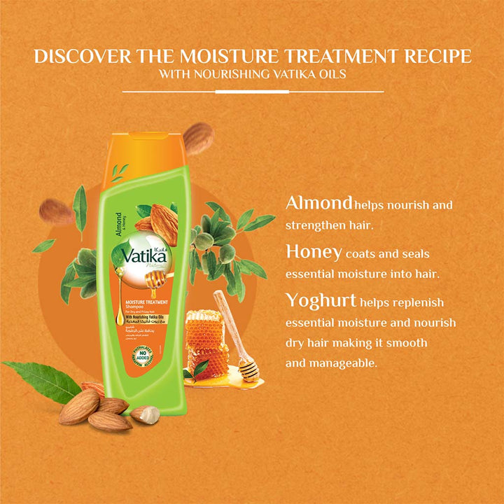 Dabur Vatika Naturals Moisture Treatment Shampoo For Dry And Frizzy Hair 400ml - Easy Pharmacy LLC
