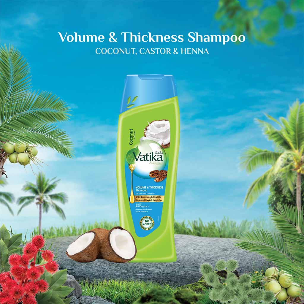Dabur Vatika Naturals Volume & Thickness Hair Shampoo For Thin And Limp Hair 400ml - Easy Pharmacy LLC