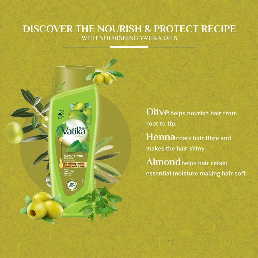 Dabur Vatika Naturals Nourish And Protect Shampoo For Normal Hair 400ml - Easy Pharmacy LLC