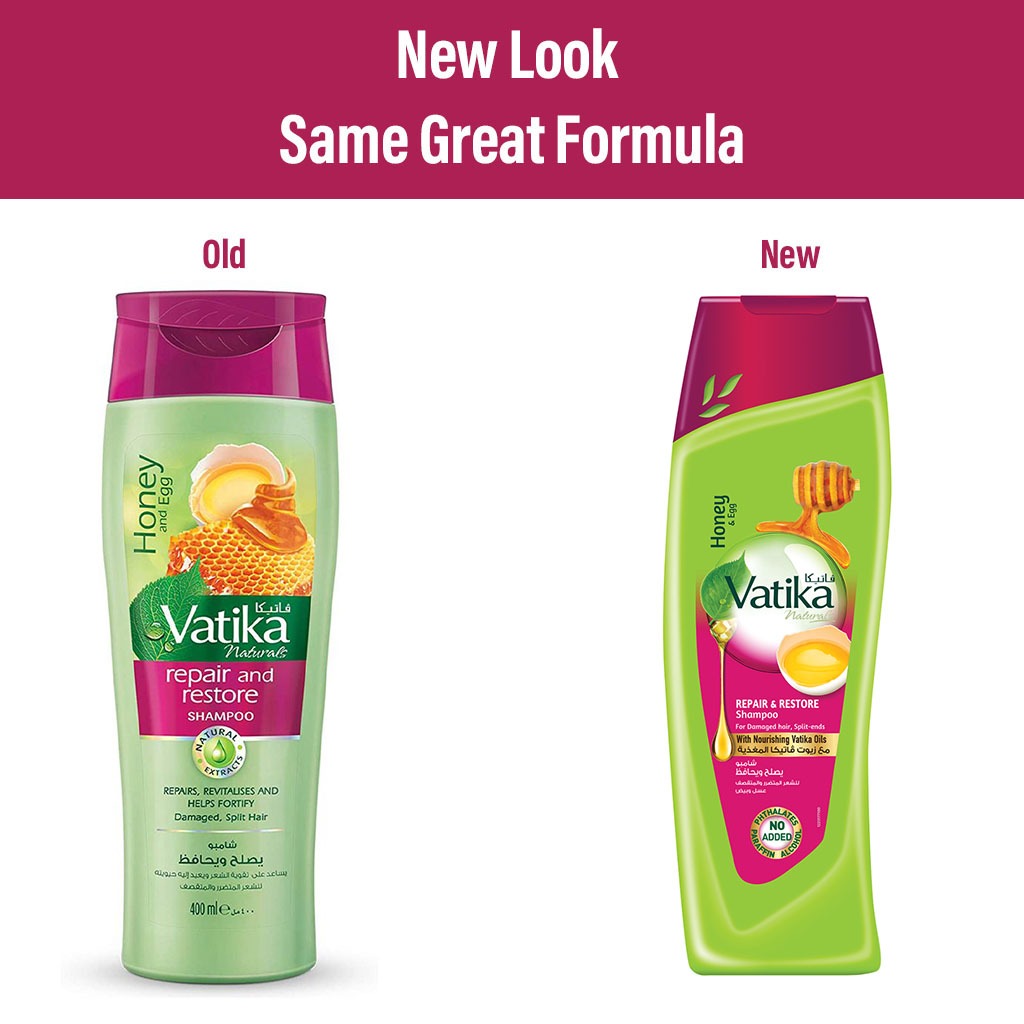 Dabur Vatika Naturals Repair & Restore Shampoo For Damaged & Split Hair 400ml - Easy Pharmacy LLC