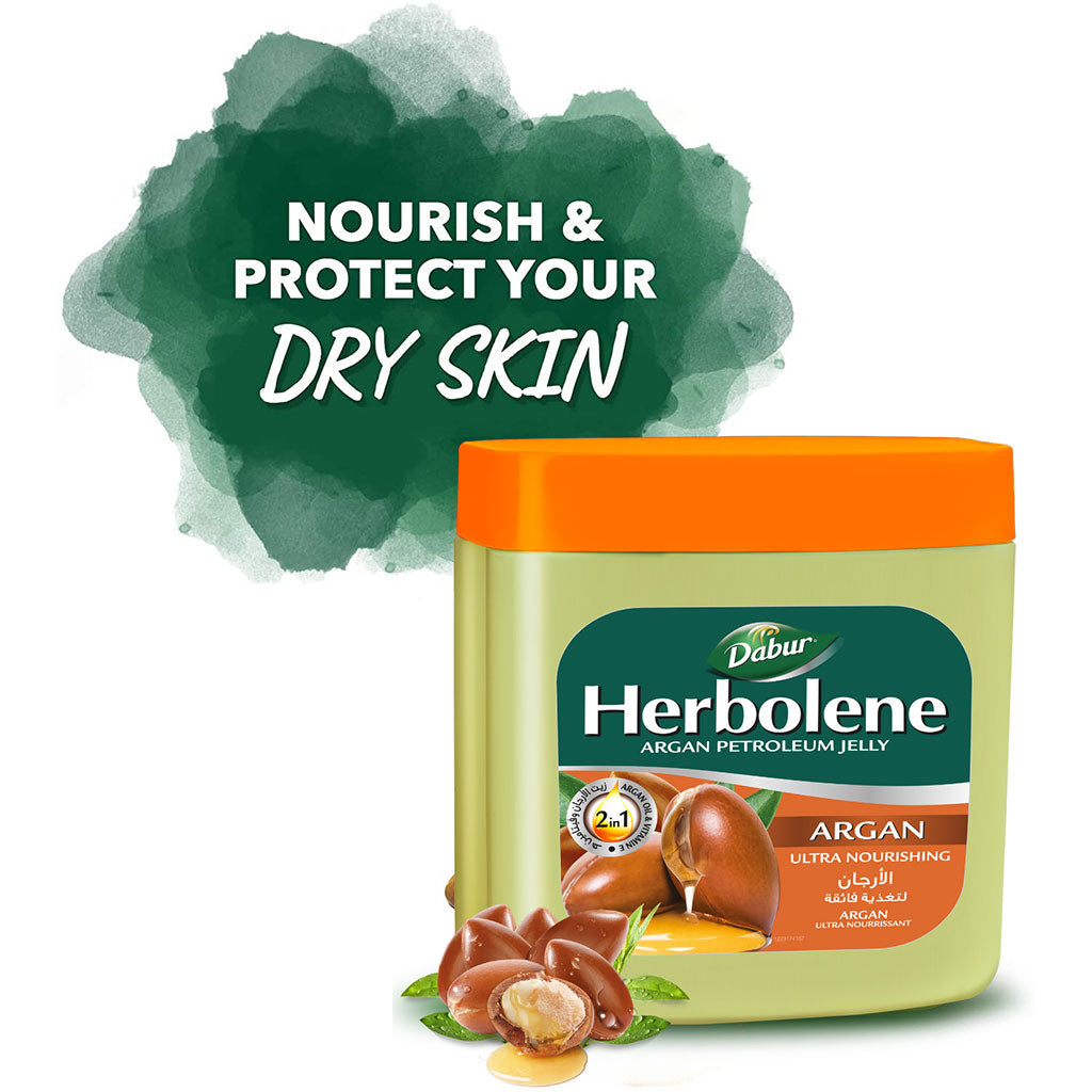 Dabur Herbolene Argan Ultra Nourishing Petroleum Jelly 225ml - Easy Pharmacy LLC