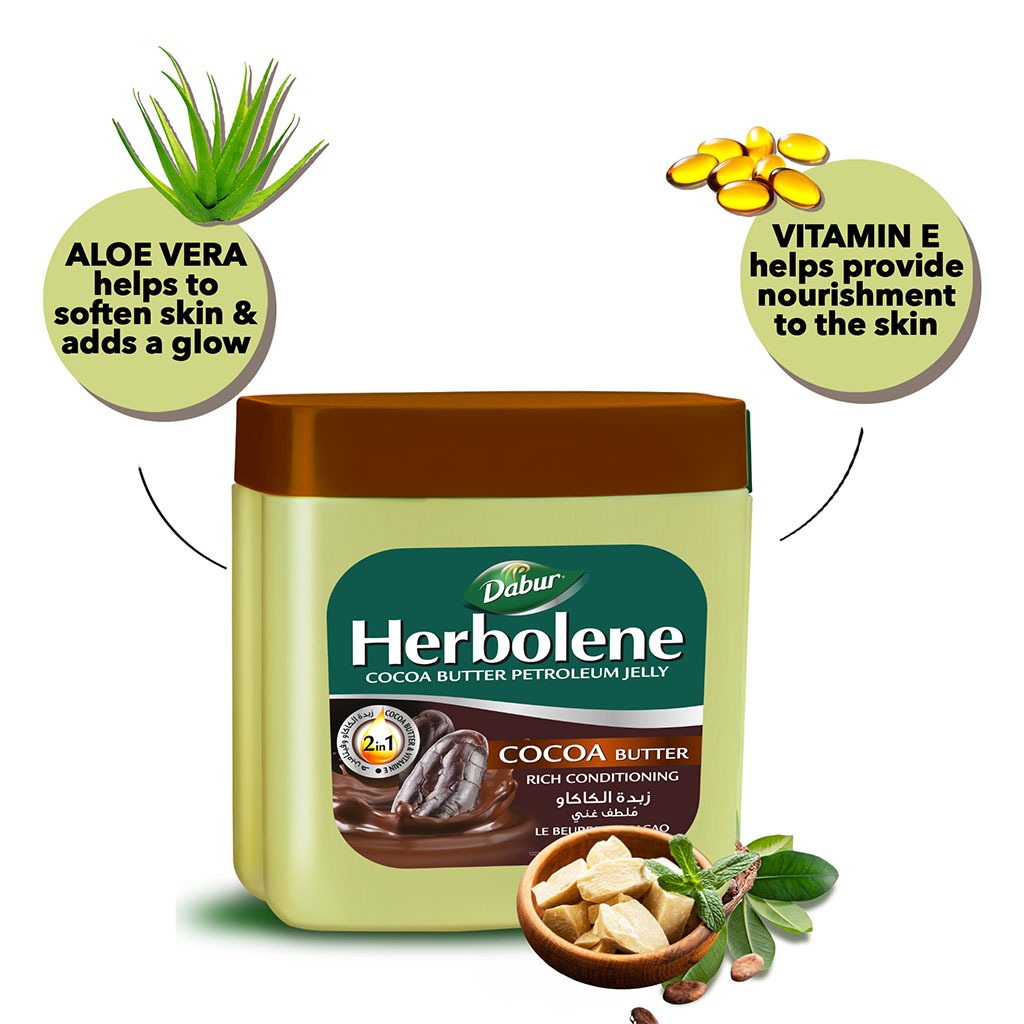 Dabur Herbolene Cocoa Butter Petroleum Jelly 225ml - Easy Pharmacy LLC
