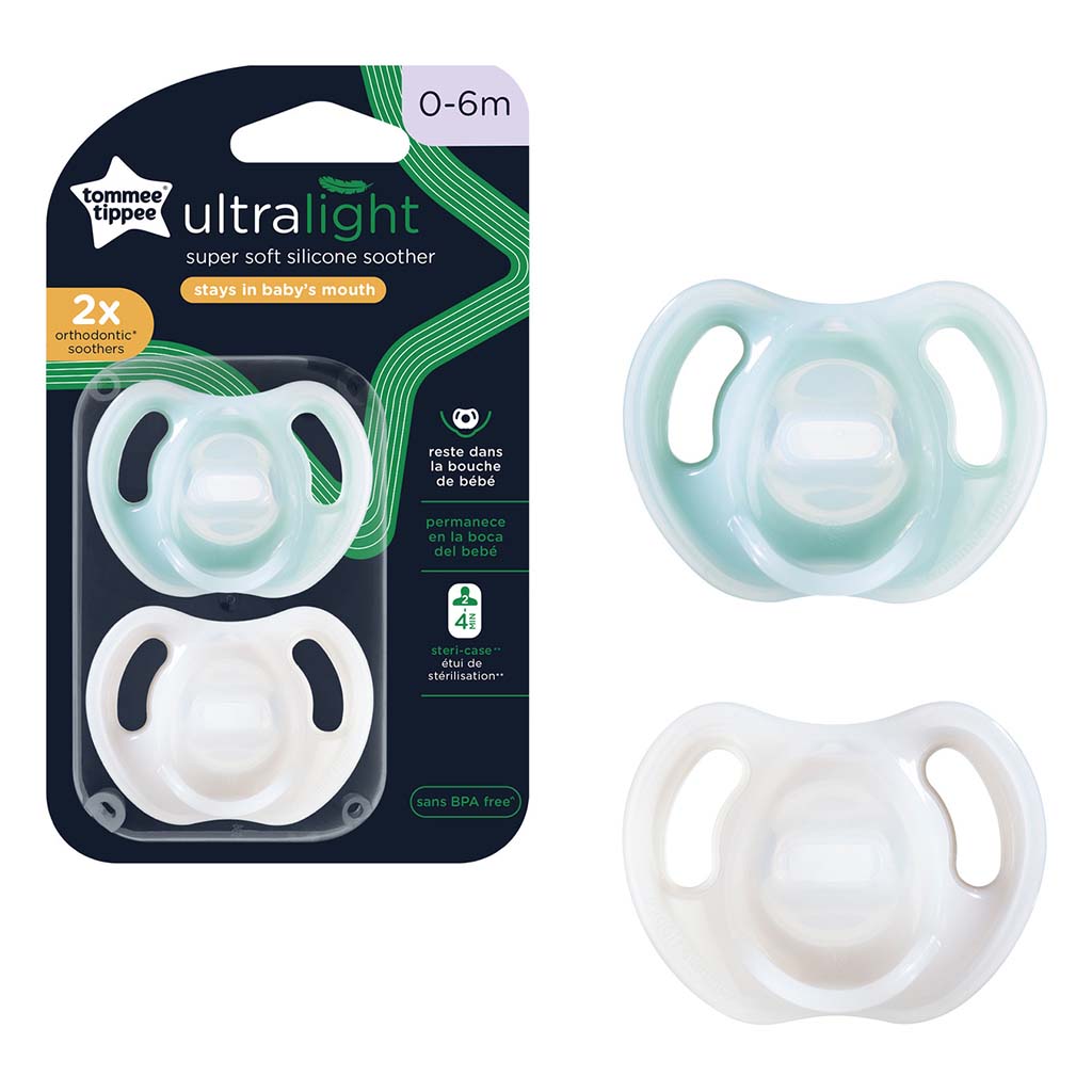 Tommee Tippee Ultra-Light Silicone Soother For 0-6 Months, Pack of 2's - Easy Pharmacy LLC