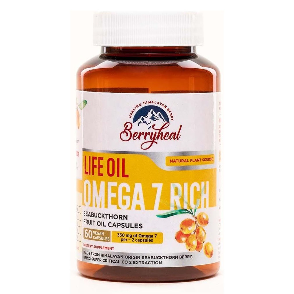 Berryheal Life Oil Omega 7 Rich Vegan Sea Buckthorn Berry Capsules For Diabetes Support, Weight Management & Healthy Skin, Pack of 60's - Easy Pharmacy LLC
