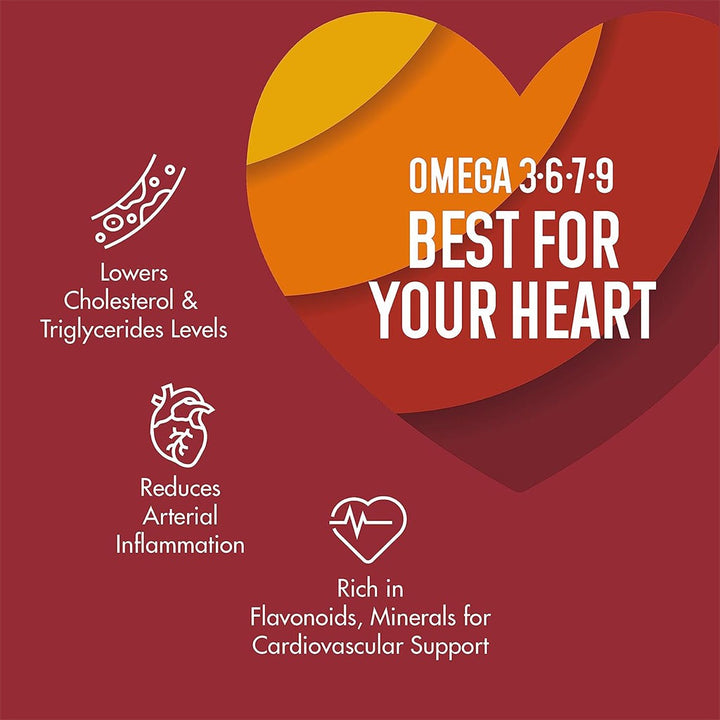 Berryheal Life Oil Omega 3-6-7-9 Sea Buckthorn Berry Oil Vegan Capsules For Immunity & Whole Body Wellness Pack of 60's - Easy Pharmacy LLC