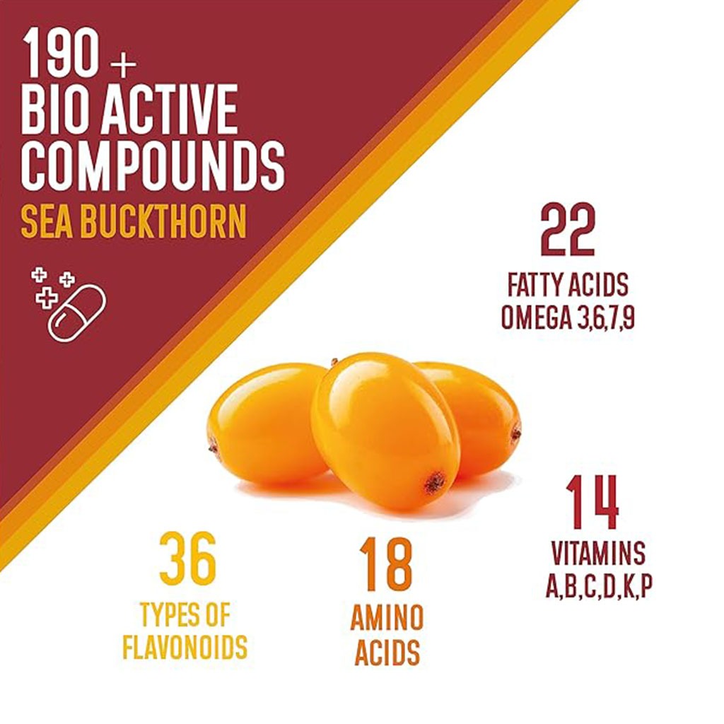 Berryheal Life Oil Omega 3-6-7-9 Sea Buckthorn Berry Oil Vegan Capsules For Immunity & Whole Body Wellness Pack of 60's - Easy Pharmacy LLC