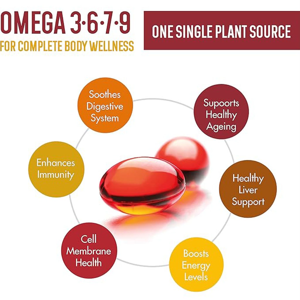 Berryheal Life Oil Omega 3-6-7-9 Sea Buckthorn Berry Oil Vegan Capsules For Immunity & Whole Body Wellness Pack of 60's - Easy Pharmacy LLC