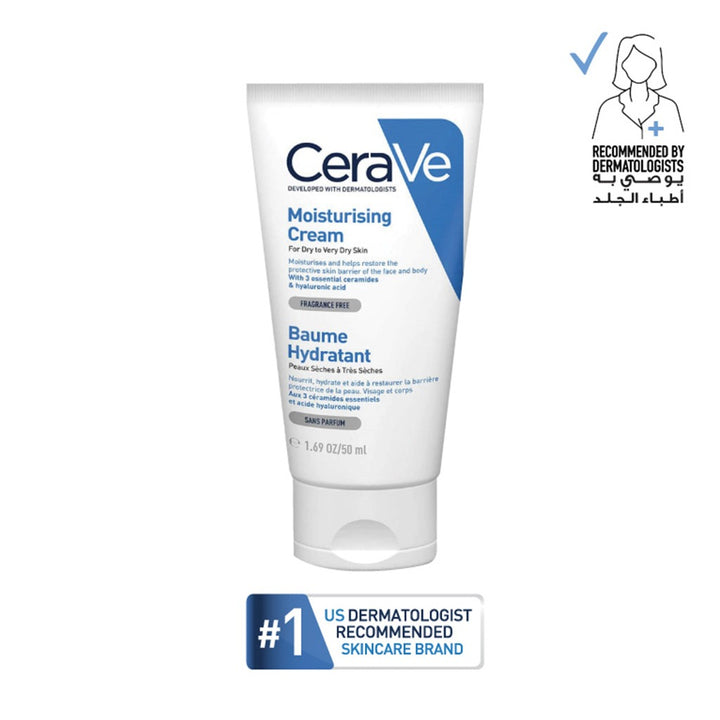 CeraVe Fragrance Free Moisturising Cream For Dry Skin 50ml - Easy Pharmacy LLC