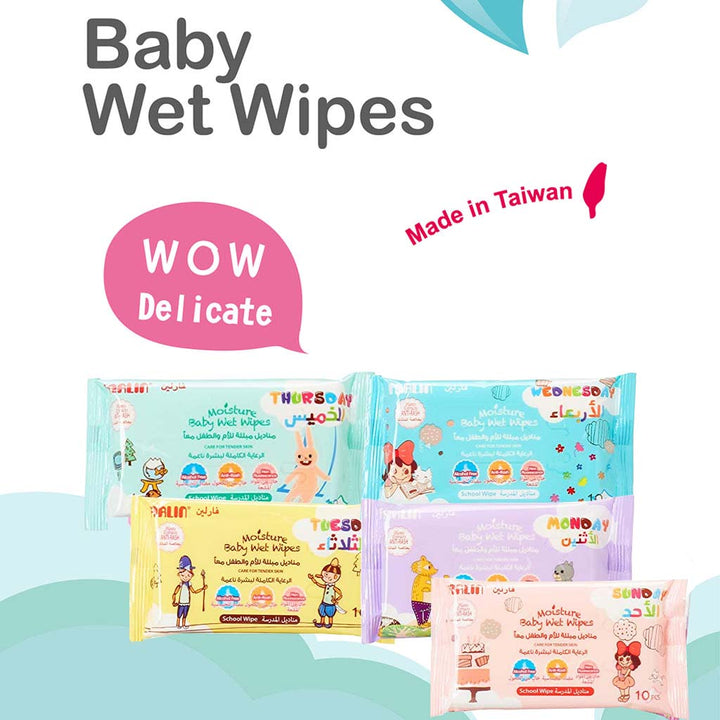 Farlin School Anti-Rash Moisture Baby Wet Wipes 10 Sheets, 10*5 Packs Dt-004A-5B - Easy Pharmacy LLC